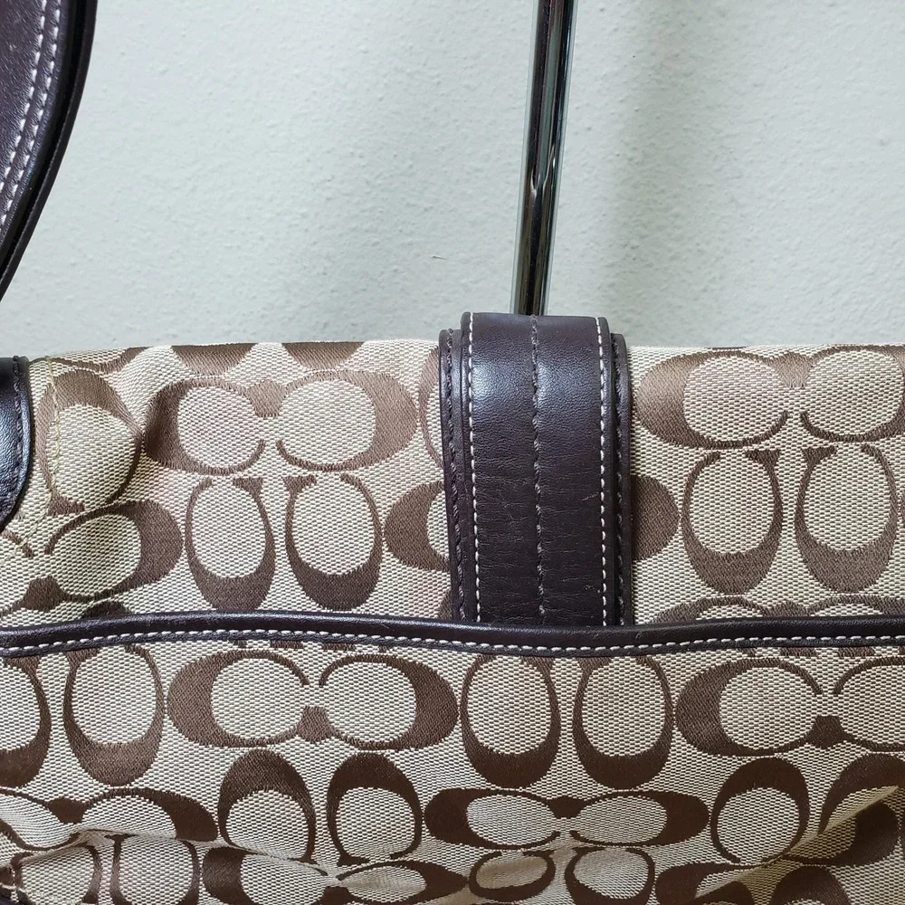 Y2K Coach Soho Bag 4PC Set Brown Signature C Logo Print Buckle‎ Shoulder Purse